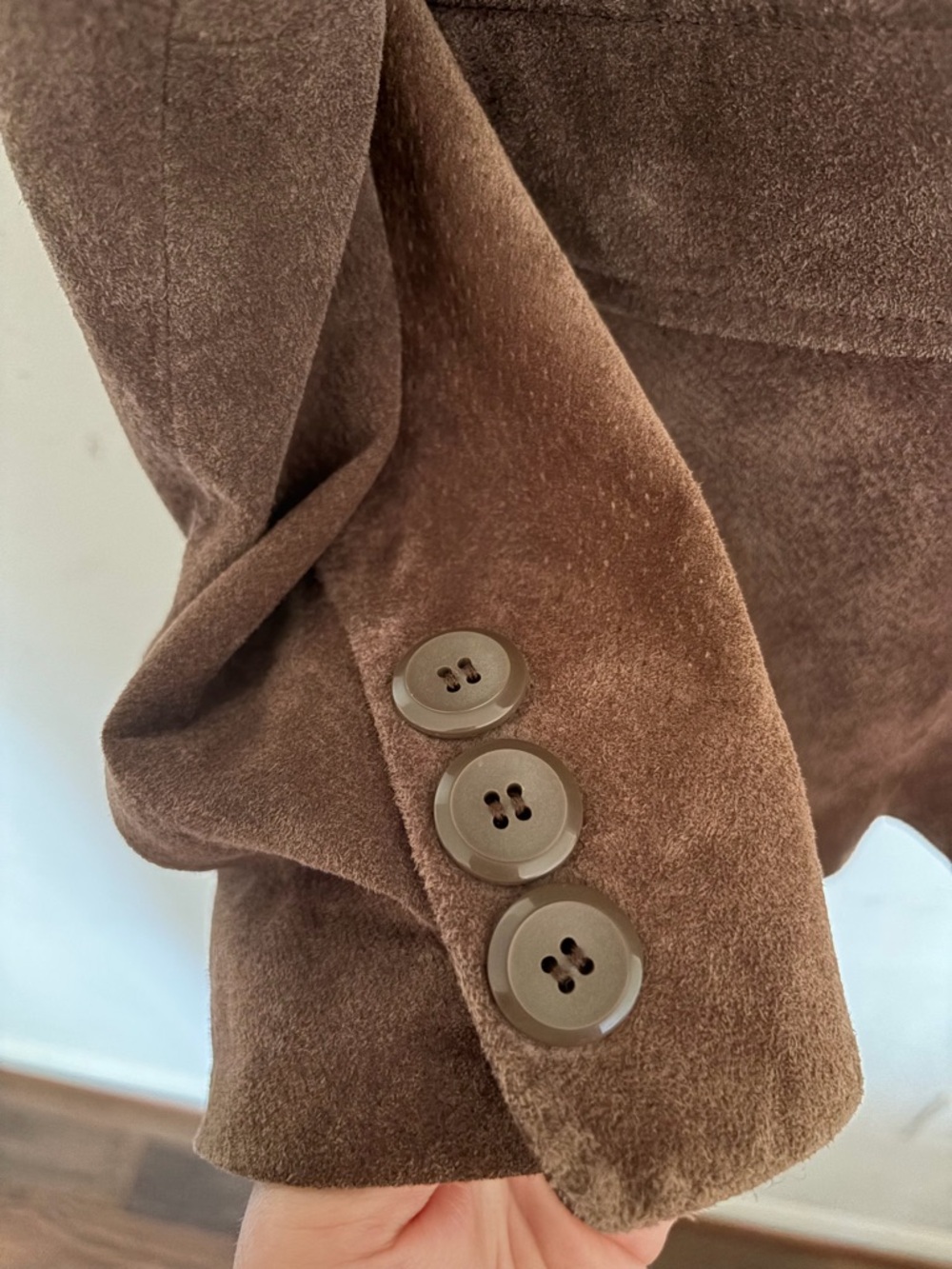 Vintage Brown Suede Leather Blazer XL Western Boho Y2K Jacket Tailored 90s - Picture 7 of 10
